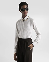 Silk shirt with striped print