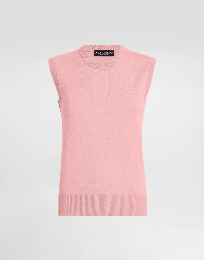 Cashmere tank top with inside-out seams