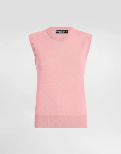Cashmere tank top with inside-out seams