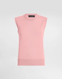 Cashmere tank top with inside-out seams
