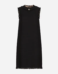 Raschel tweed calf-length dress with DG logo