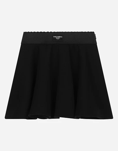 Circle miniskirt with logo tag