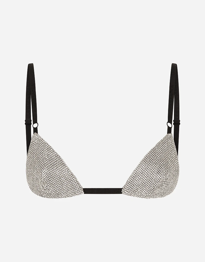 Crystal mesh bra