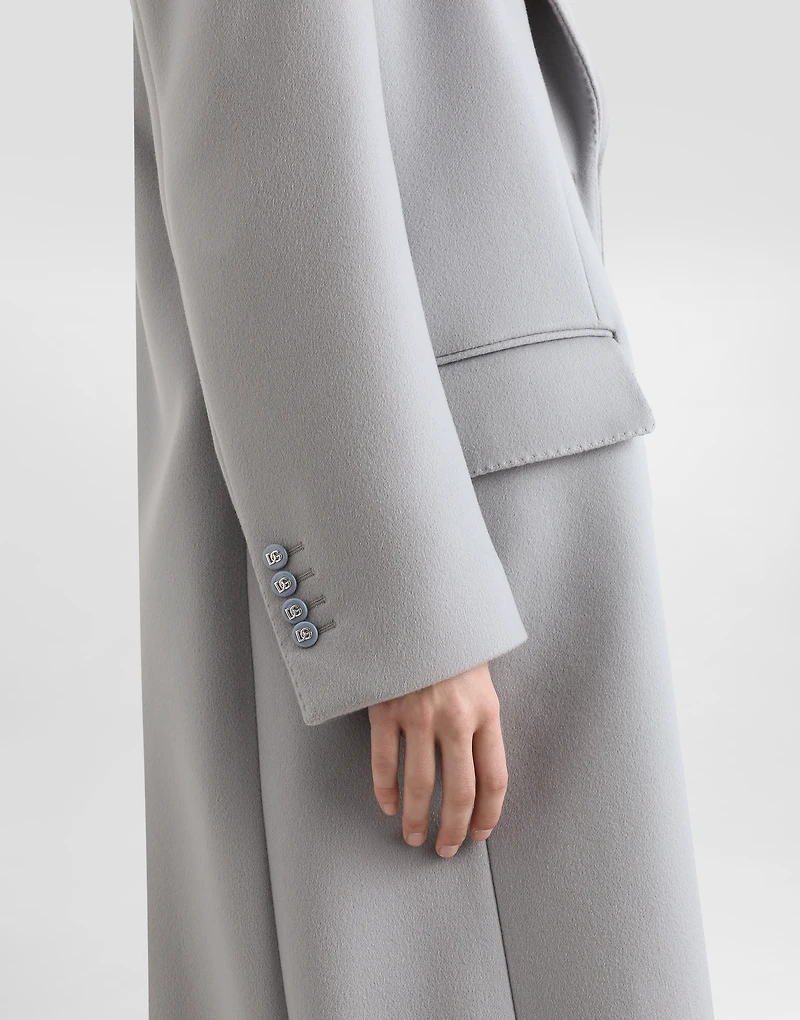 Oversize single-breasted cashmere baize coat