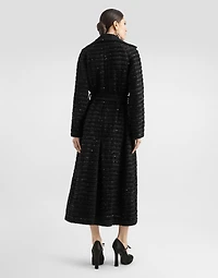 Tweed coat with micro-sequin embellishment