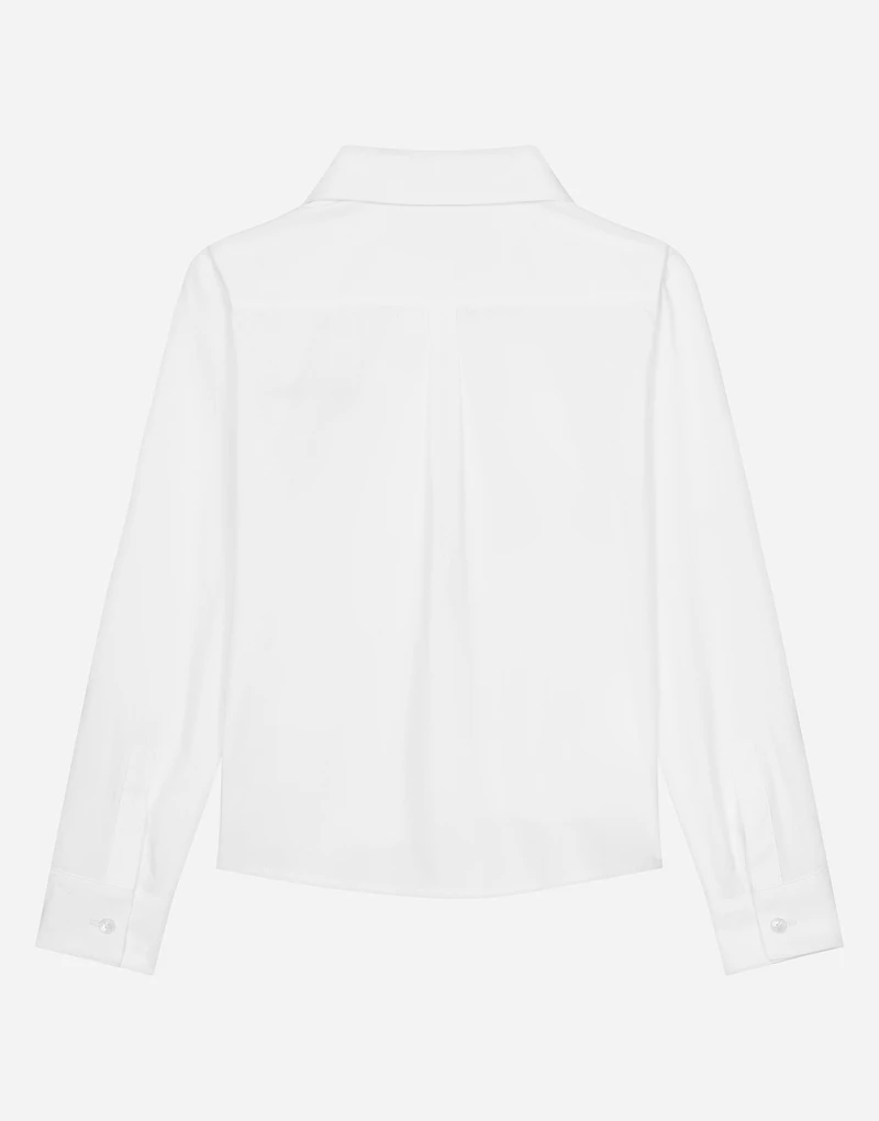 Poplin shirt with tulip detail and Dolce&Gabbana logo