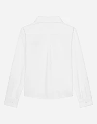 Poplin shirt with tulip detail and Dolce&Gabbana logo