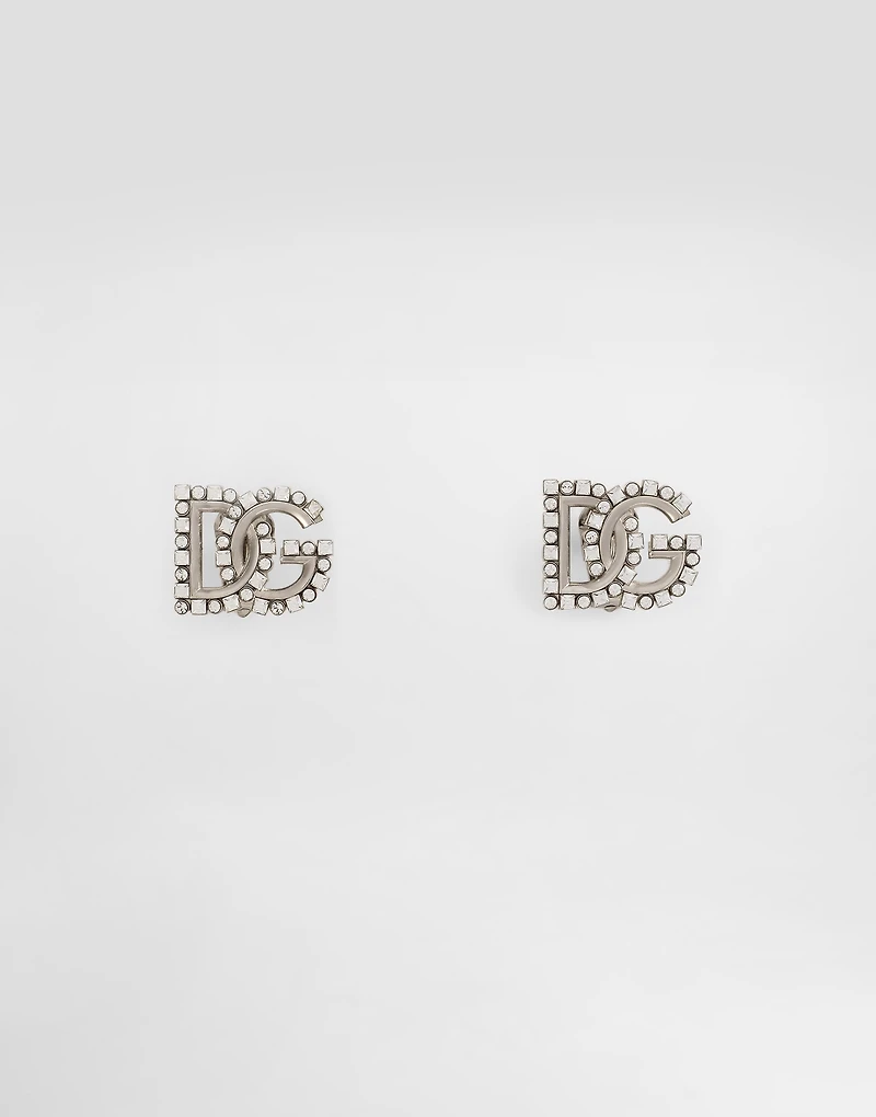 Earrings with rhinestone-detailed DG logo