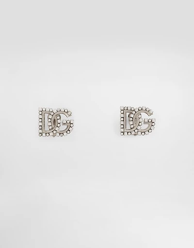 Earrings with rhinestone-detailed DG logo