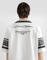 Majolica-print hawaii double piqué shirt