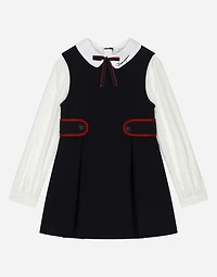 Piqué and poplin dress