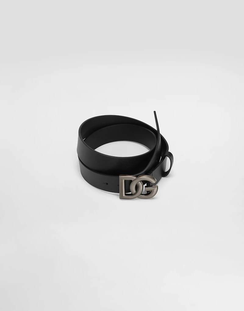 Leather belt with DG logo