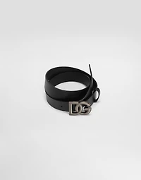 Leather belt with DG logo