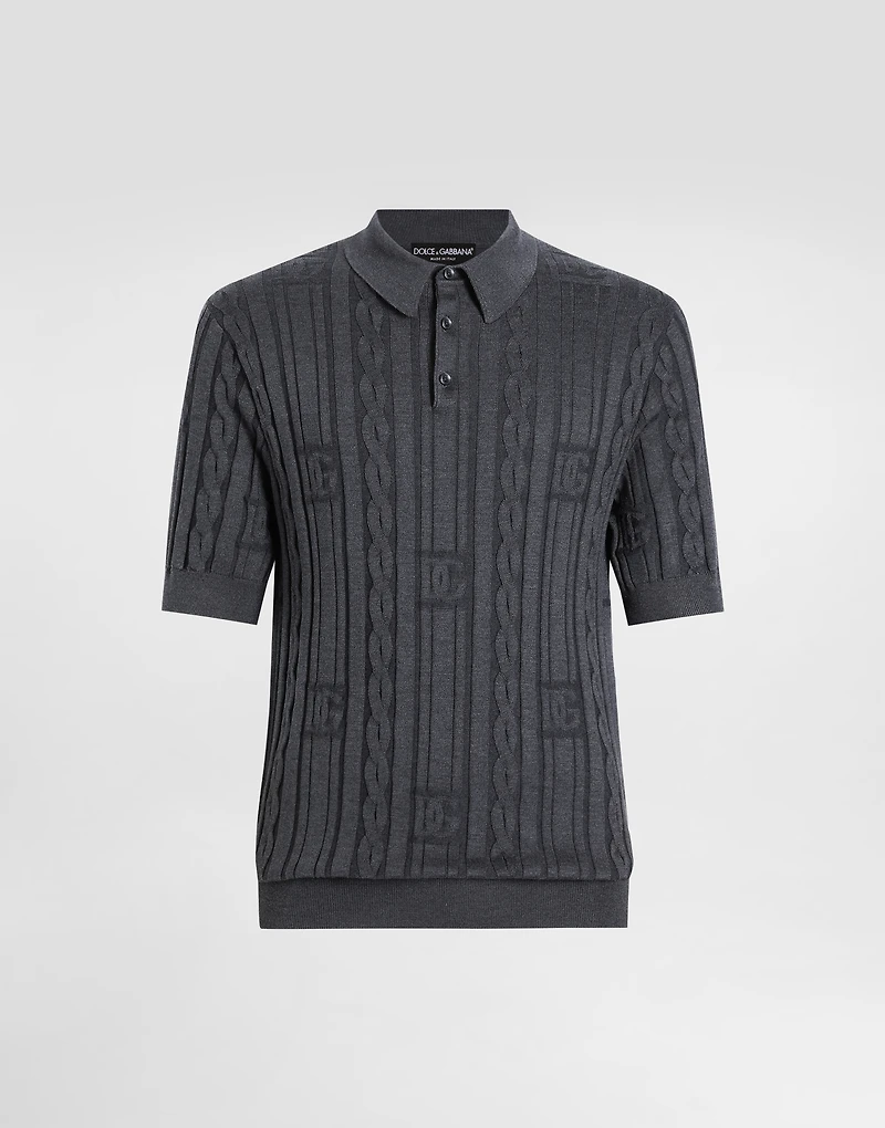 Silk and cotton polo-shirt