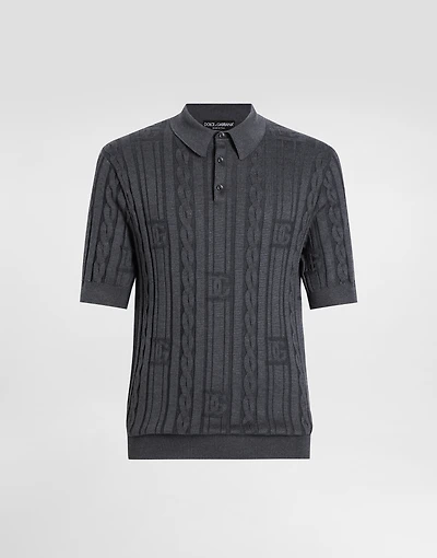 Silk and cotton polo-shirt