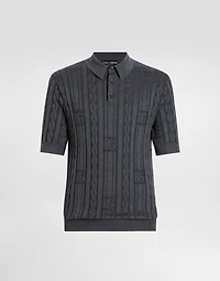 Silk and cotton polo-shirt