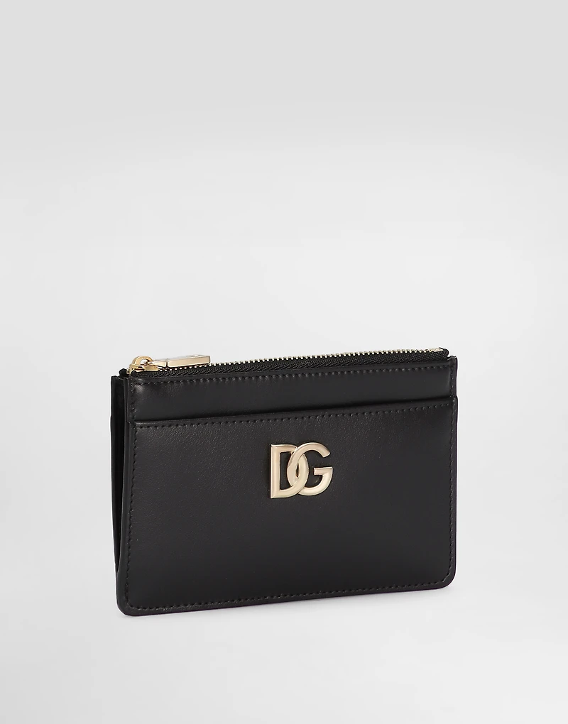 Calfskin card holder with DG logo
