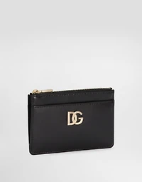 Calfskin card holder with DG logo
