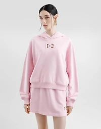 Jersey hoodie with raised DG embroidery