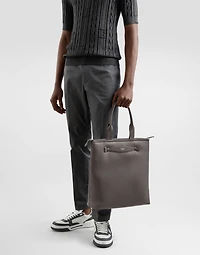 Calfskin nappa leather shopper