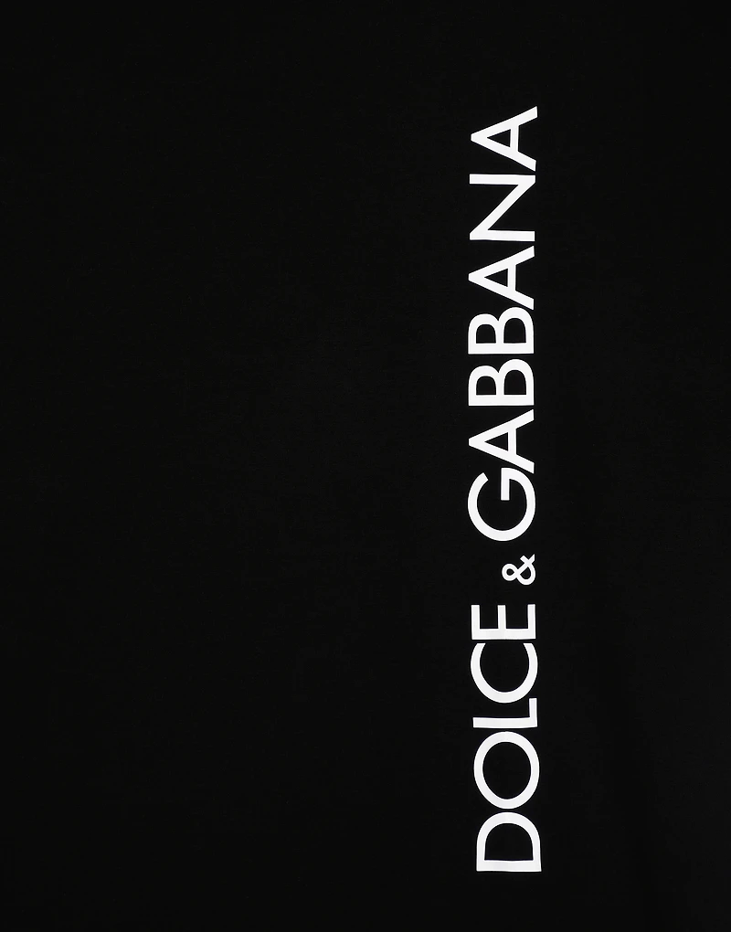 Short-sleeved T-shirt with vertical logo print