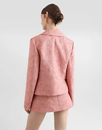 Single-breasted floral quilted jacquard Gabbana jacket