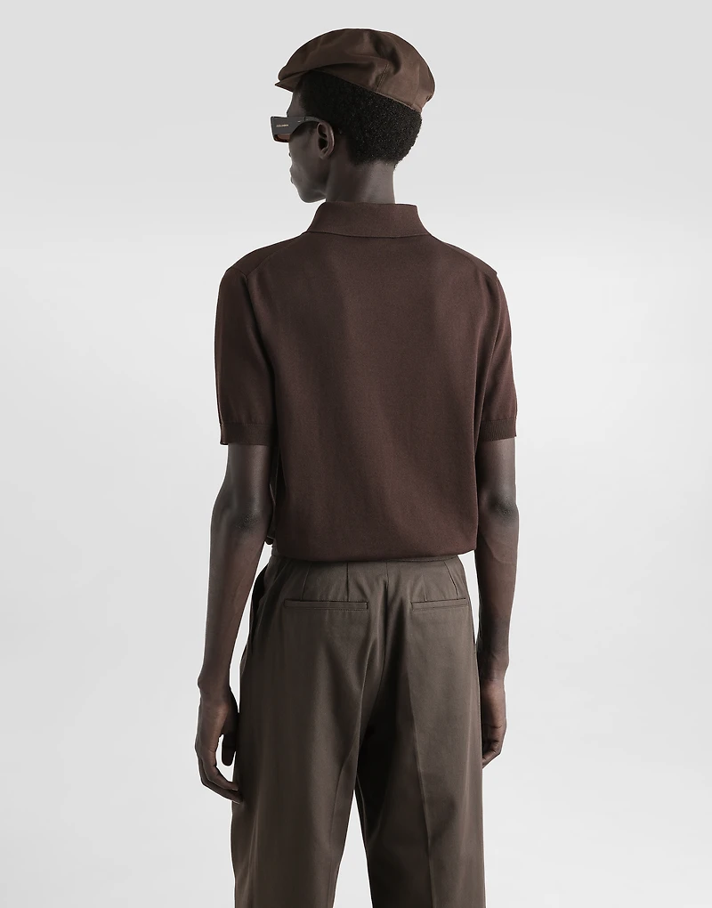Short-sleeved cotton polo-shirt
