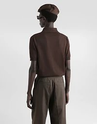 Short-sleeved cotton polo-shirt
