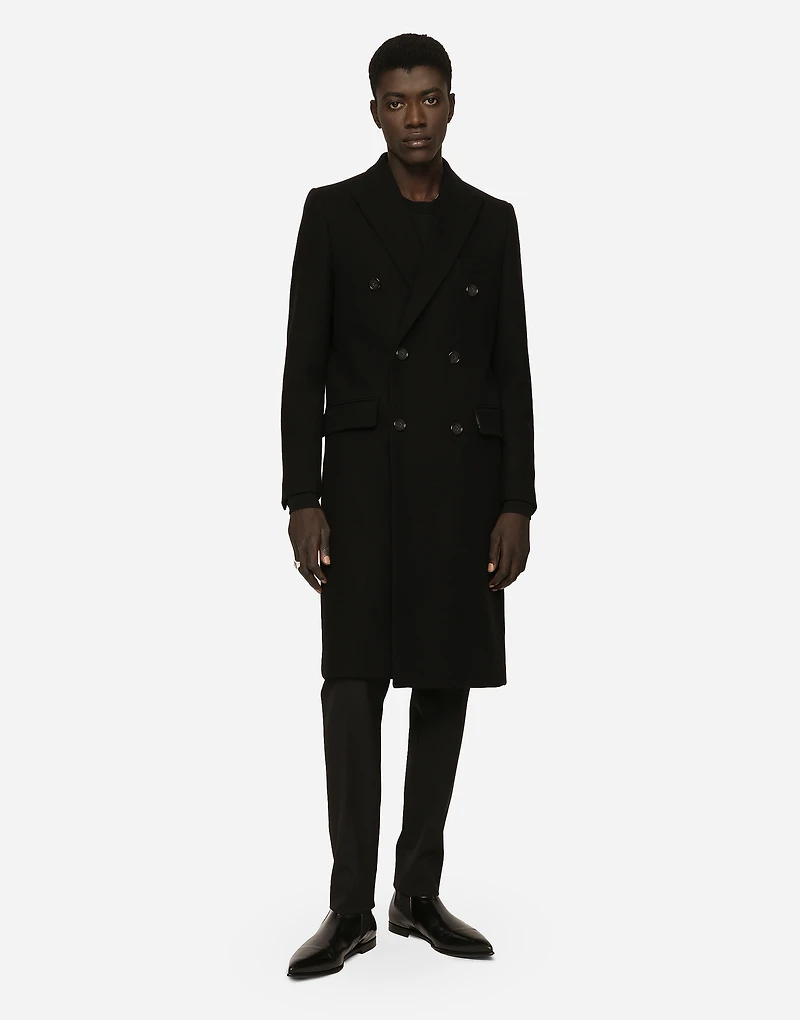 Double-breasted wool coat
