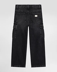 Denim cargo trousers
