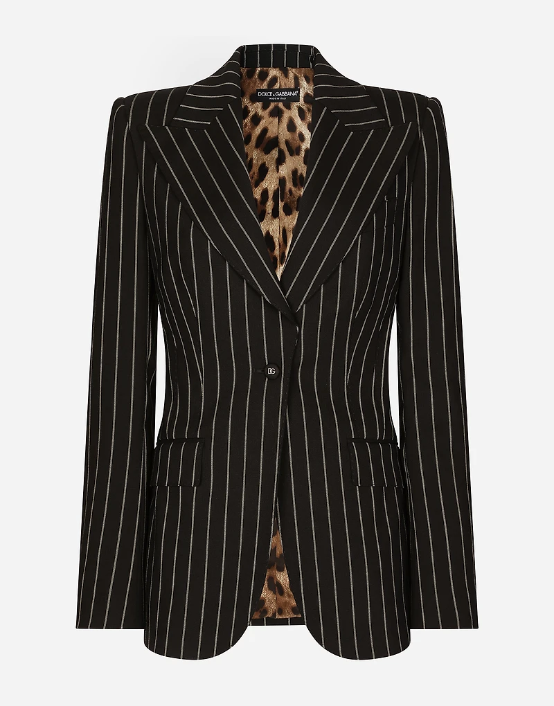 Pinstripe wool Turlington blazer
