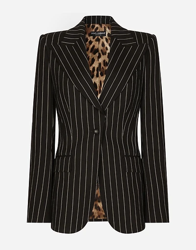 Pinstripe wool Turlington blazer