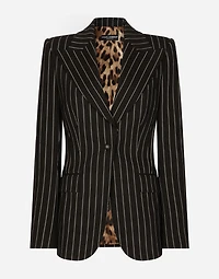 Pinstripe wool Turlington blazer