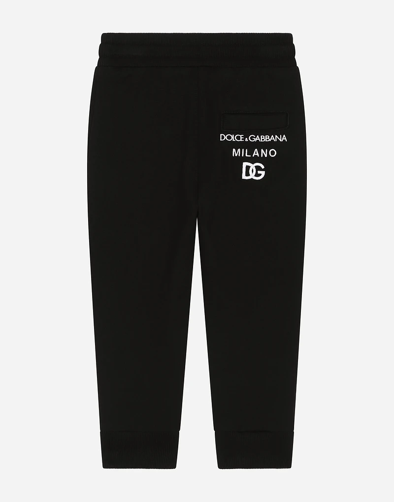 Jersey jogging pants with logo embroidery