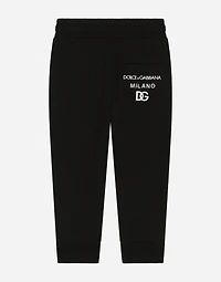 Jersey jogging pants with logo embroidery