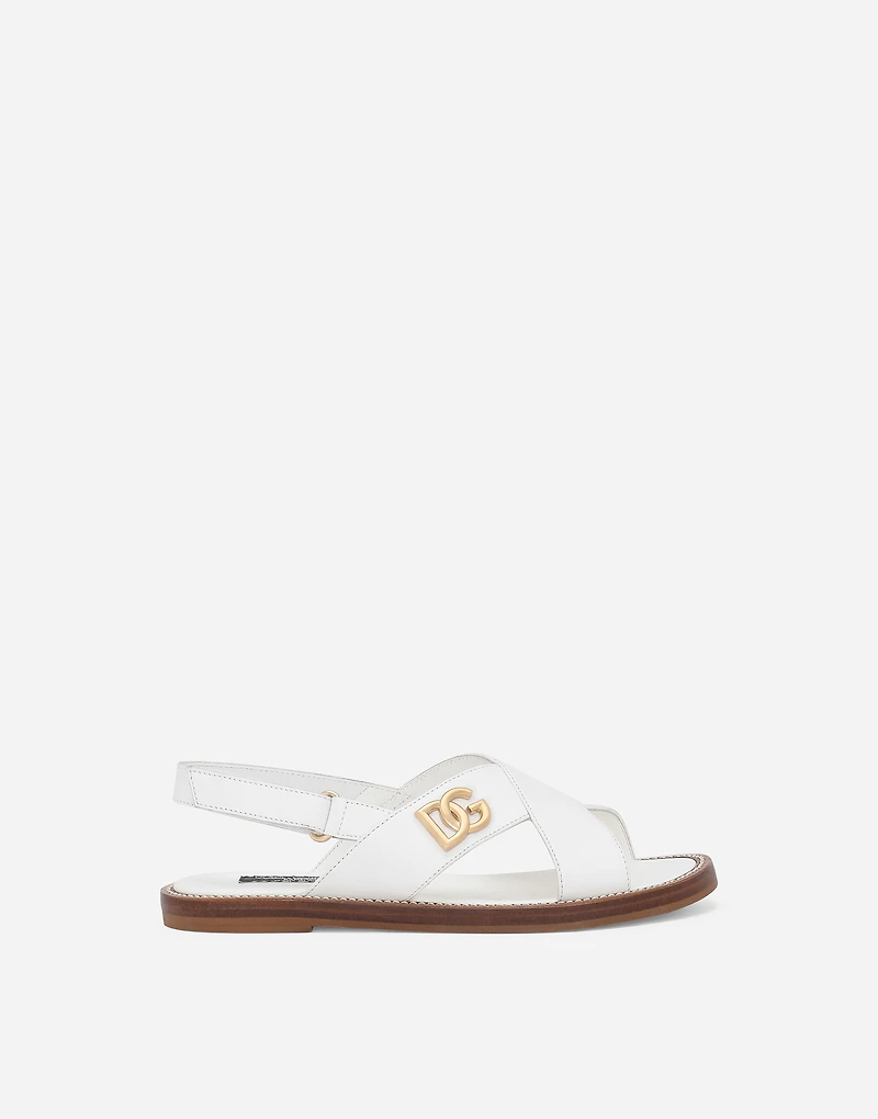 Calfskin sandals with DG logo