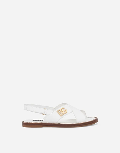 Calfskin sandals with DG logo