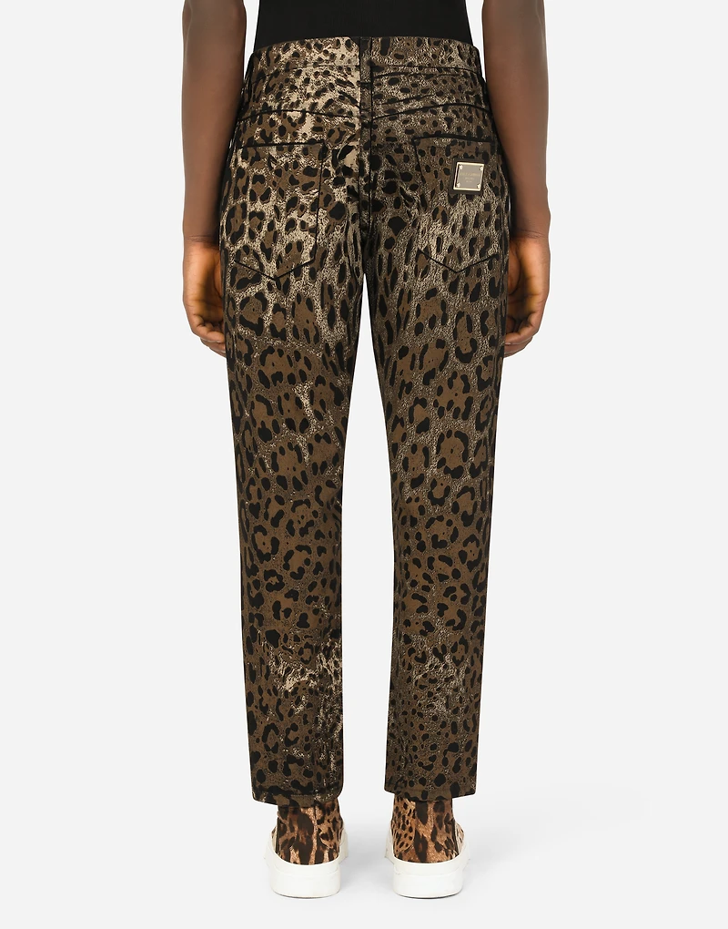 Loose jeans with DG leopard print