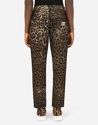 Loose jeans with DG leopard print