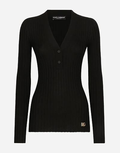 Wool flat-rib sweater