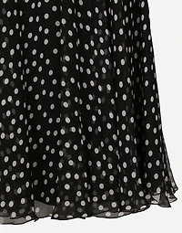 Polka-dot one-shoulder chiffon dress