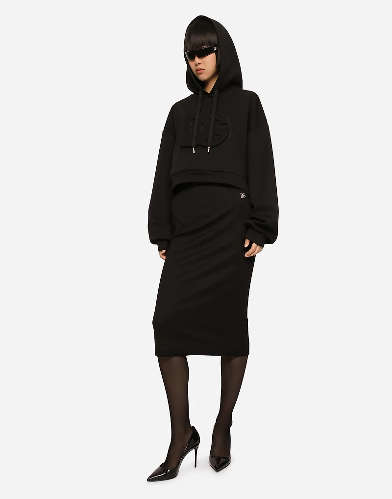 Milano rib midi skirt