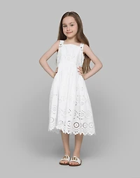 Poplin and broderie anglaise dress