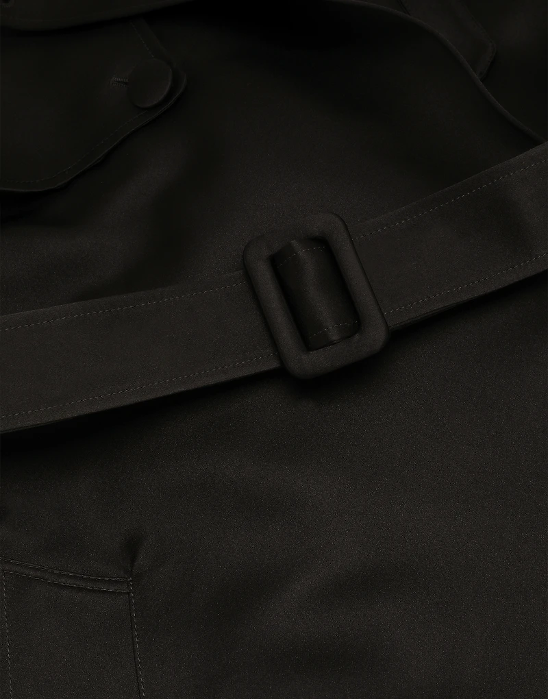 Duchesse trench coat with gathered sleeves