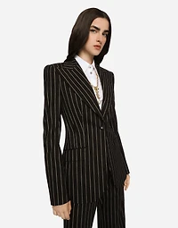 Pinstripe wool Turlington blazer