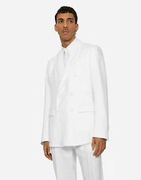Double-breasted linen Taormina jacket