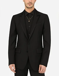 Royal Pendant 18-carat yellow gold, tiger iron, rubies, and blue sapphire