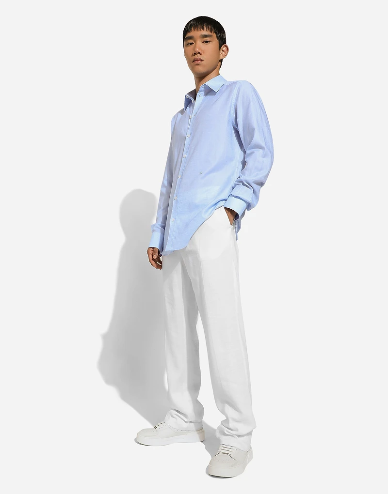Cotton and linen Martini-fit shirt