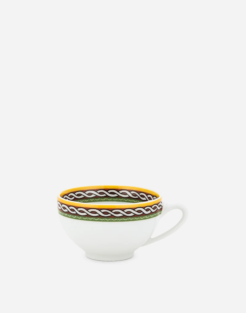 Set 2 Porcelain Espresso Cups with Saucers