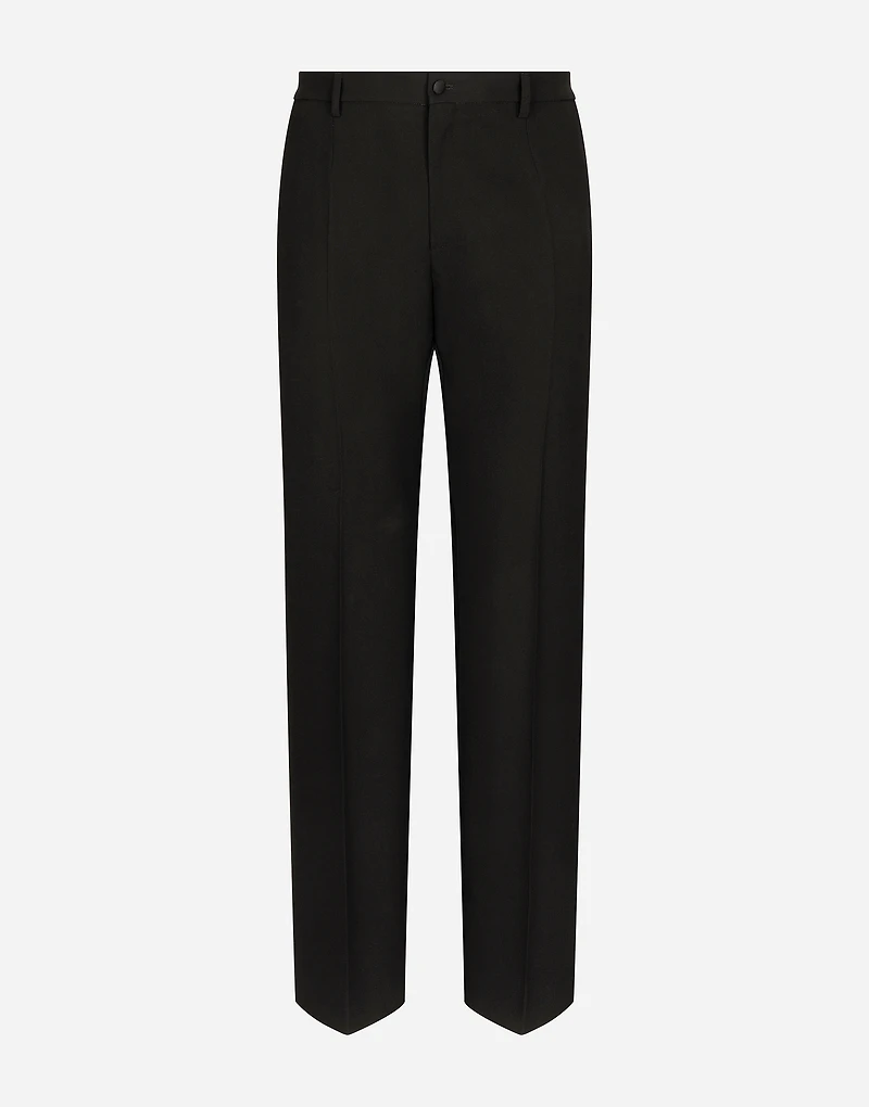 Straight-leg wool pants